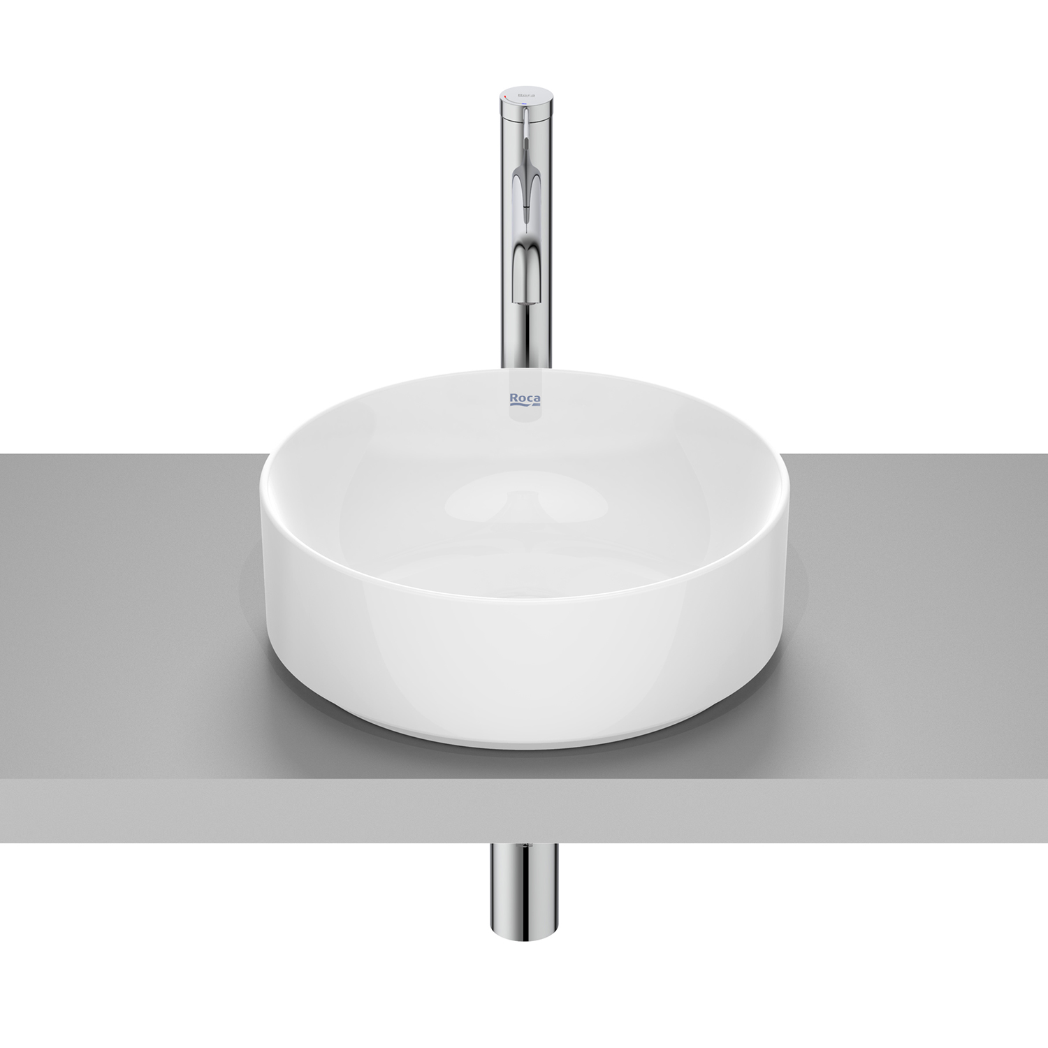 Roca Ona lavabo 37x37 cm circular sobre encimera blanco A32768J000