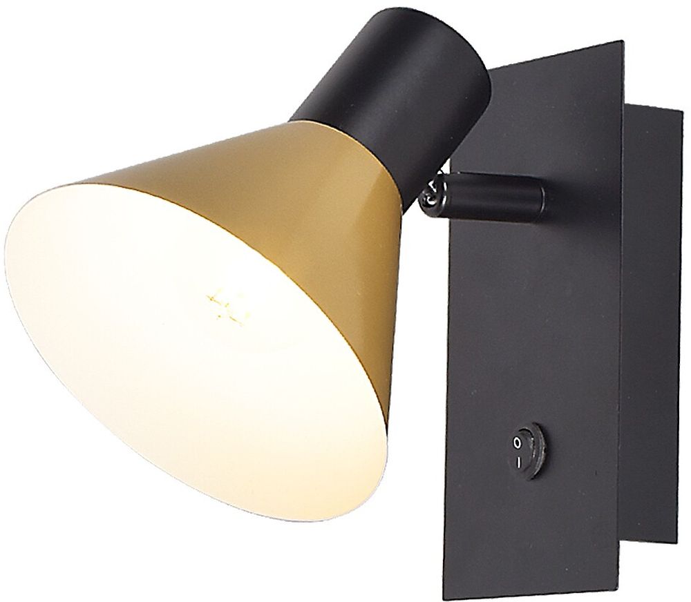 Rabalux Alvaro lámpara de pared 1x40 W negro-oro 3157