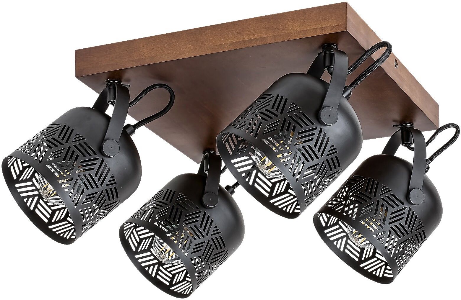 Rabalux Rotem lámpara de techo 4x40 W negro-madera 3299