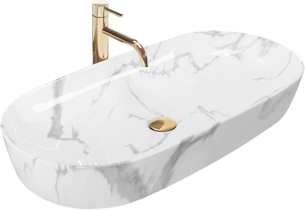 Rea Cleo lavabo 81x41 cm oval sobre encimera REA-U8403