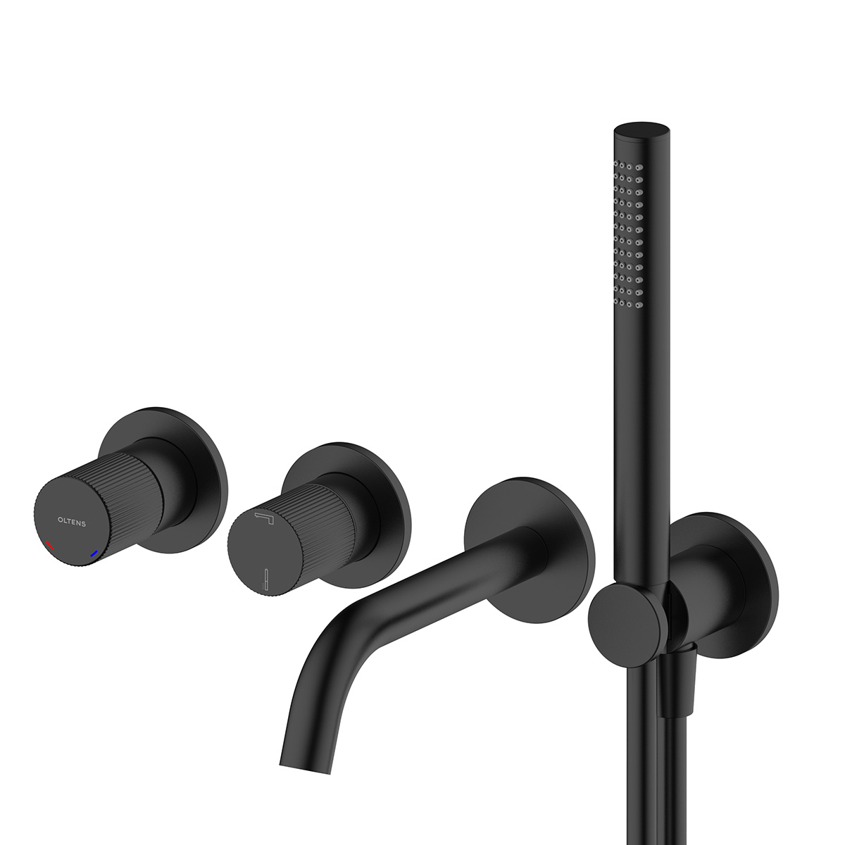 Oltens Hamnes grifo de bañera y ducha empotrado negro mate 34107300