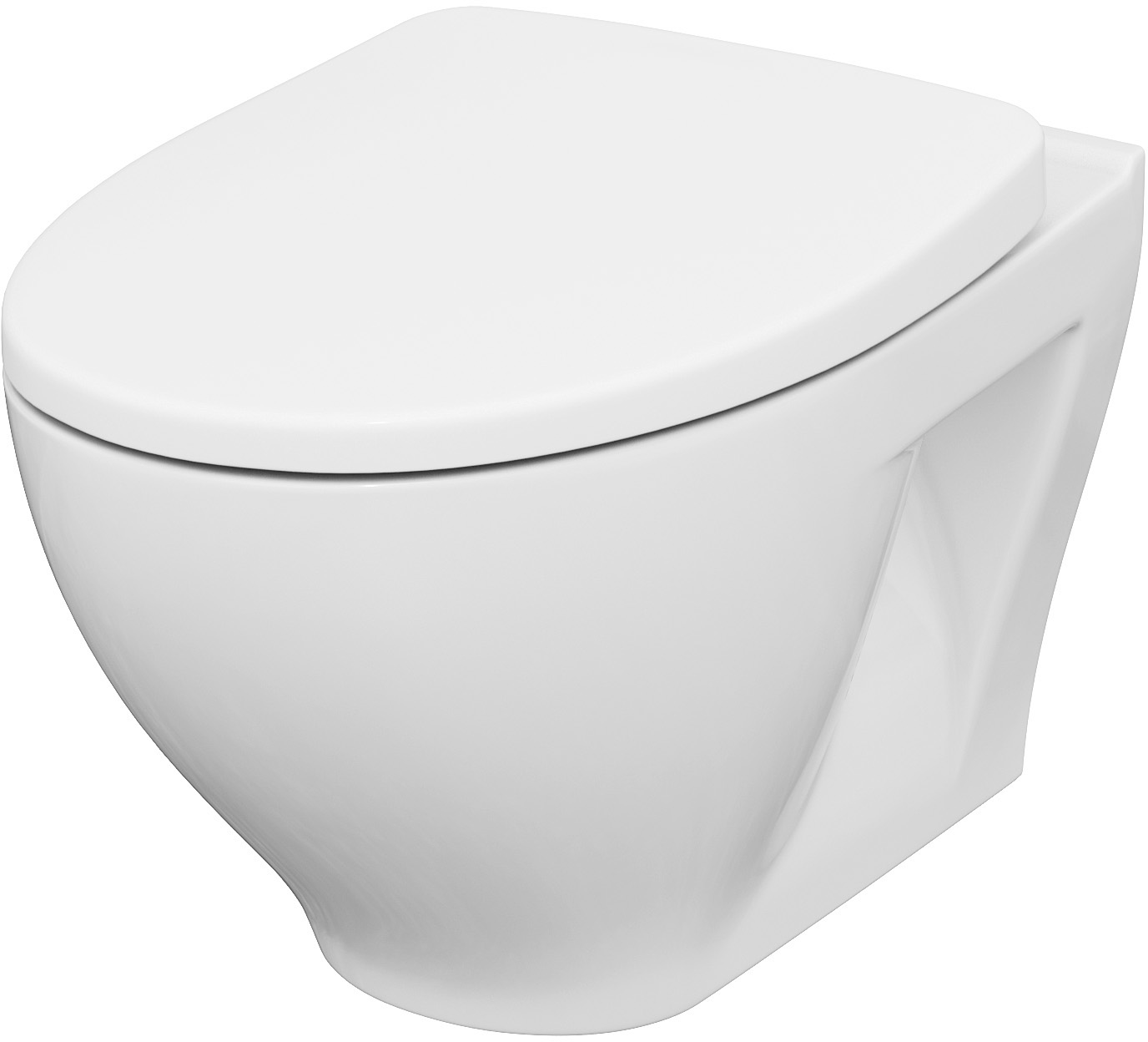 Cersanit Moduo taza de inodoro con asiento de cierre suave suspendido sin reborde blanco K701-262-ECO