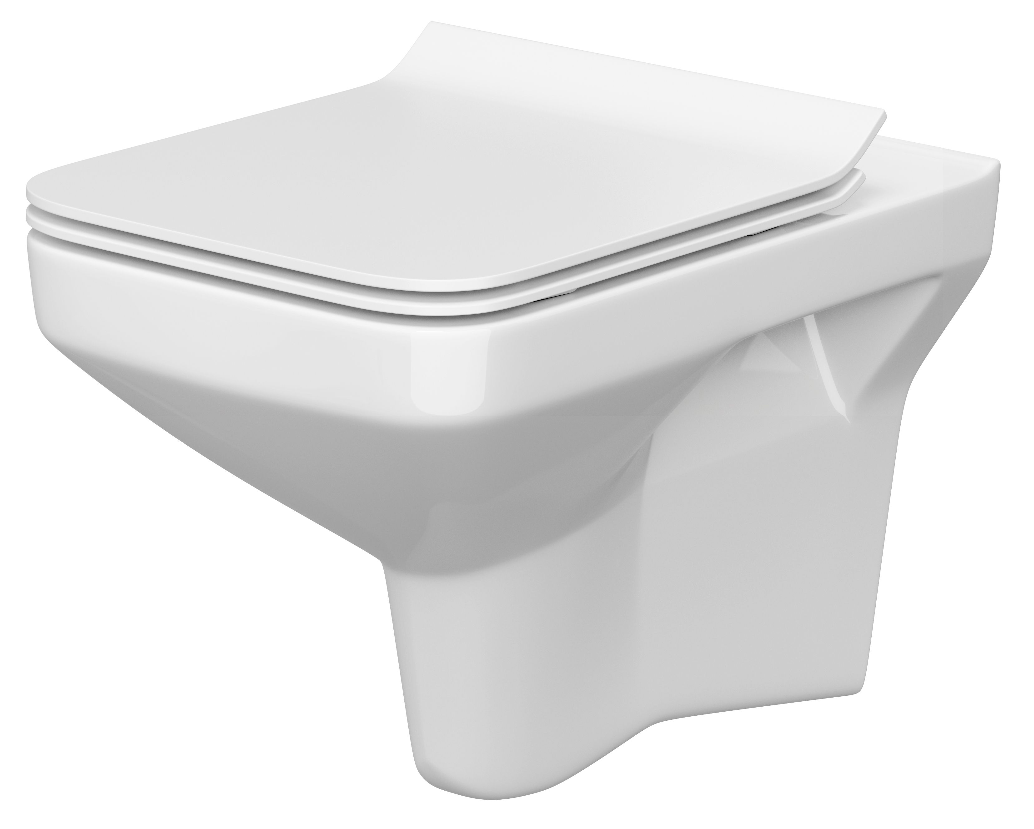 Cersanit Como taza de inodoro con asiento de cierre suave suspendido sin reborde blanco K701-102-ECO