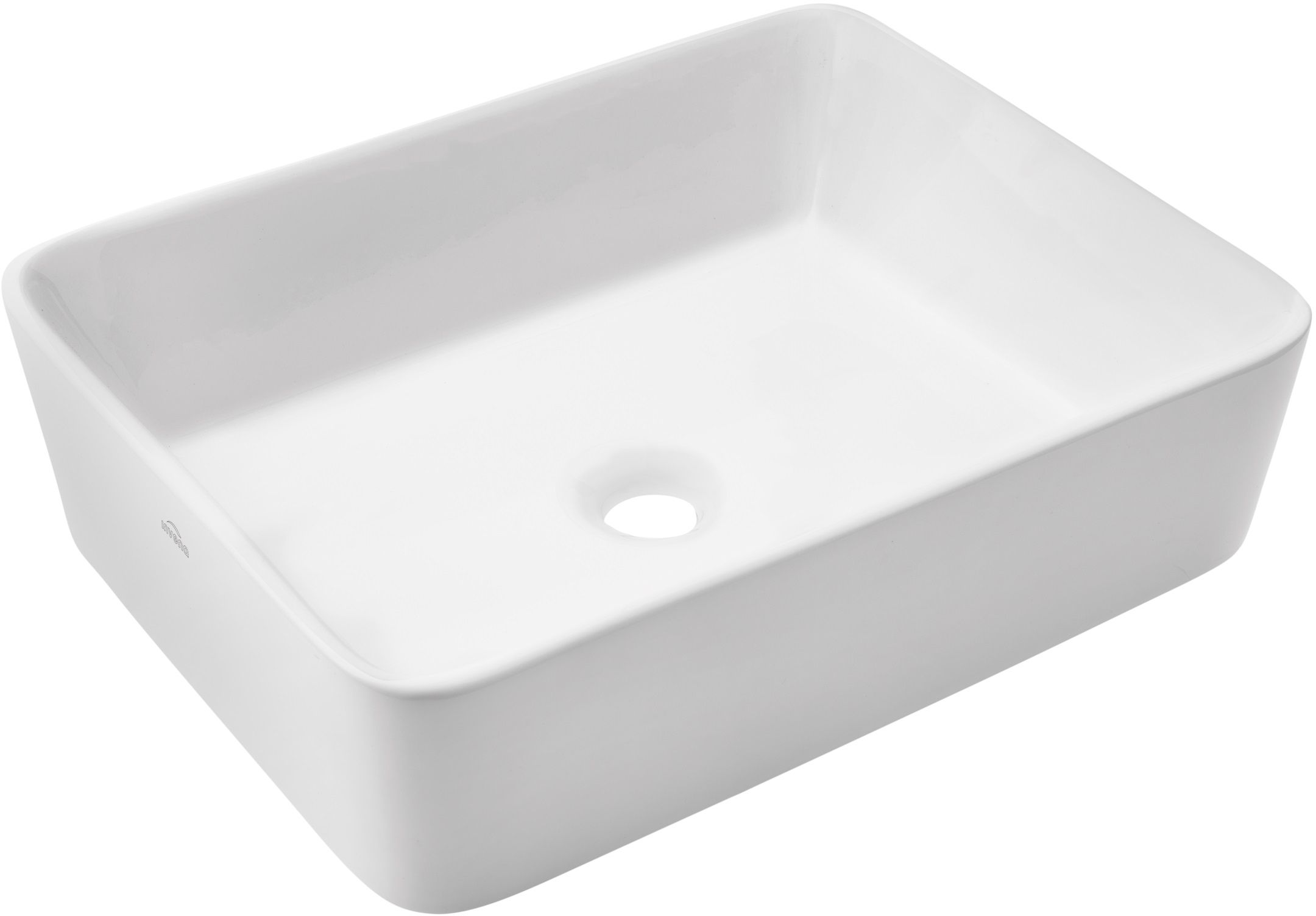 Invena Paros lavabo 47.5x37.5 cm rectangular sobre encimera blanco CE-36-001