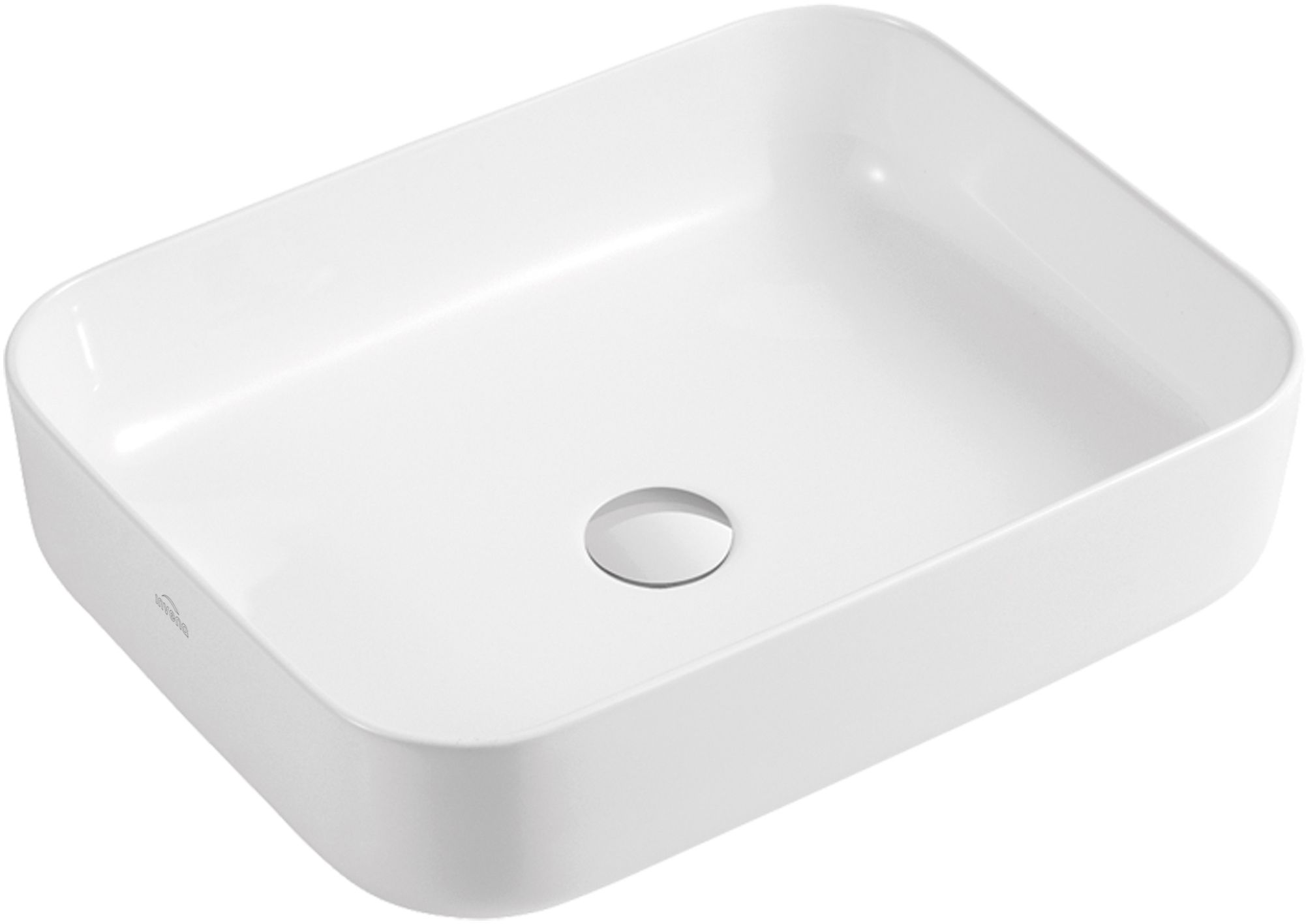 Invena Florina lavabo 51x40 cm rectangular sobre encimera blanco CE-40-001