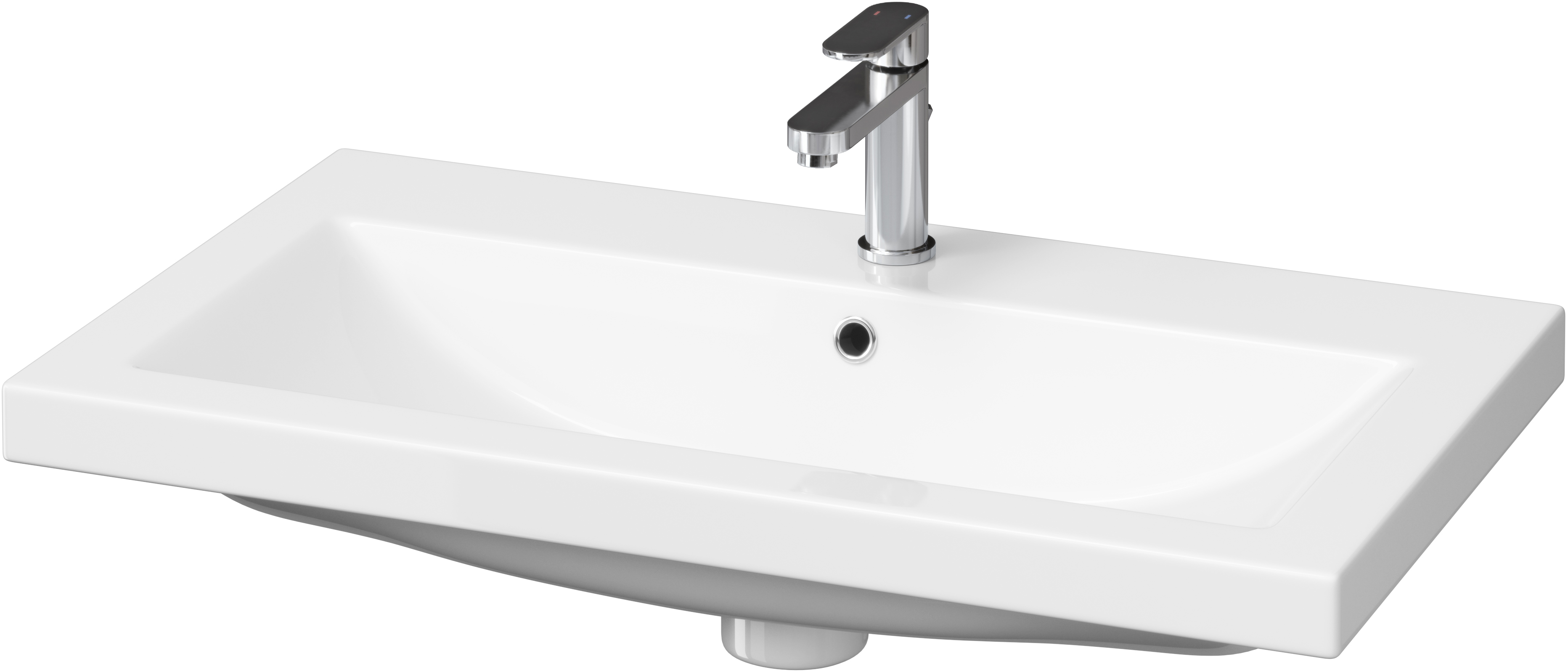 Cersanit Como lavabo 80x45 cm rectangular para mueble blanco K32-004-ECO