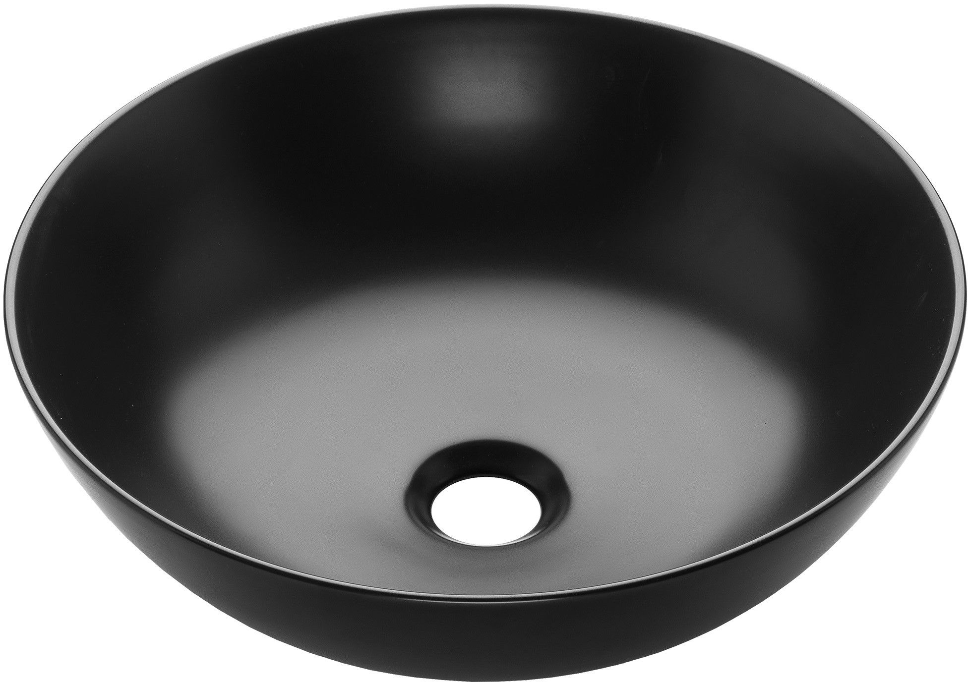 Invena Tinos lavabo 39.5x39.5 cm circular sobre encimera negro CE-43-005