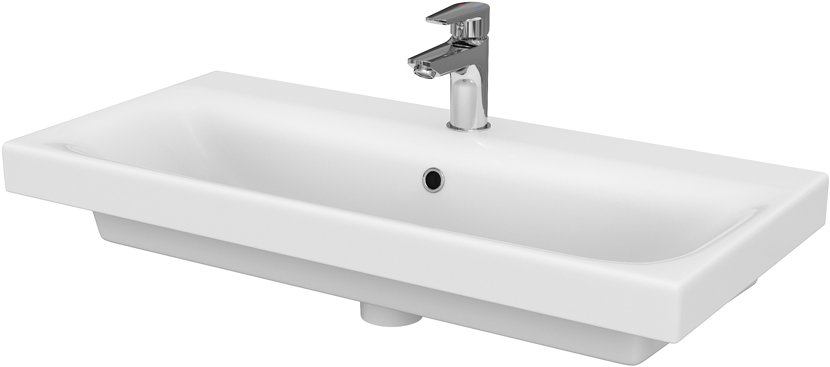 Cersanit Moduo lavabo 80x38 cm rectangular para mueble blanco K116-012-ECO