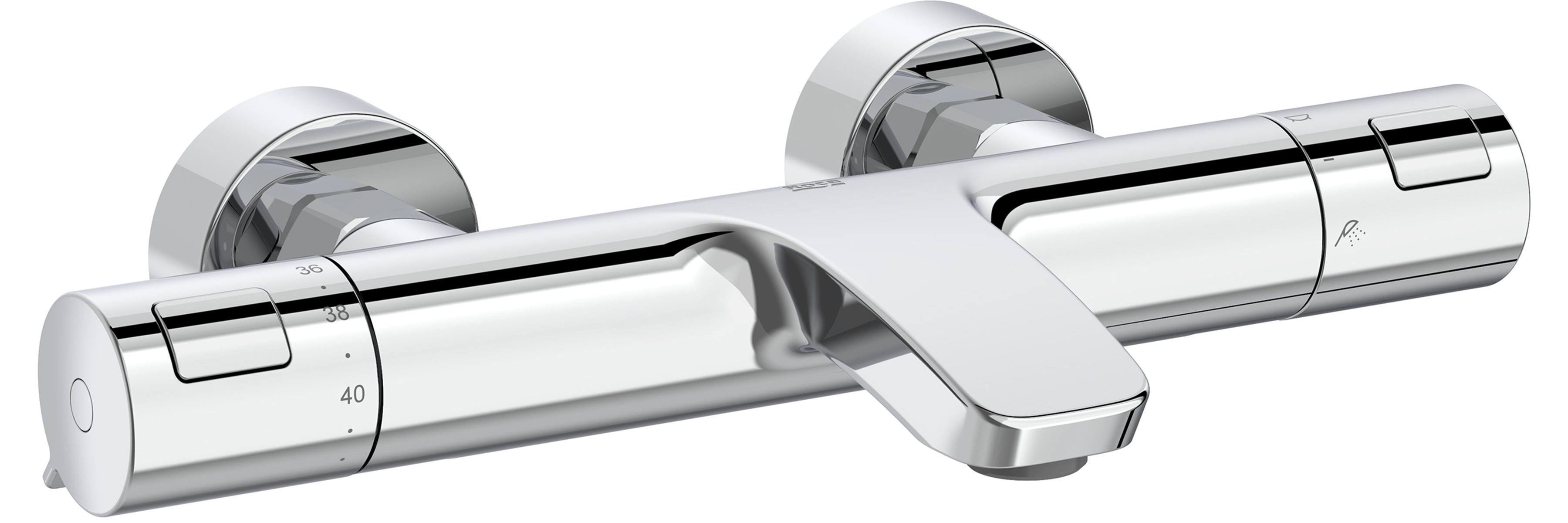 Roca T-500 grifo de bañera y ducha a pared con termostato cromo A5A1E18C00