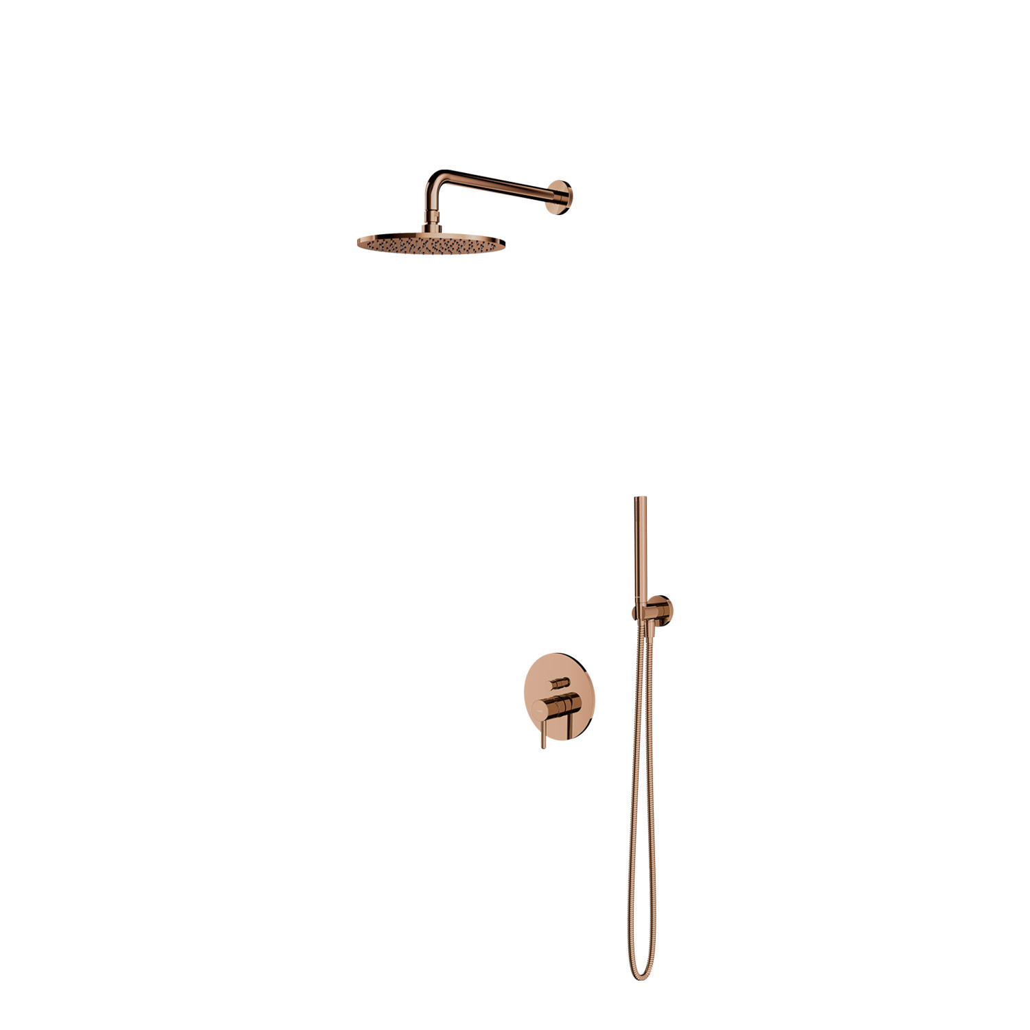 Omnires Y conjunto de ducha empotrado con rociador con efecto lluvia cobre SYSY35CP