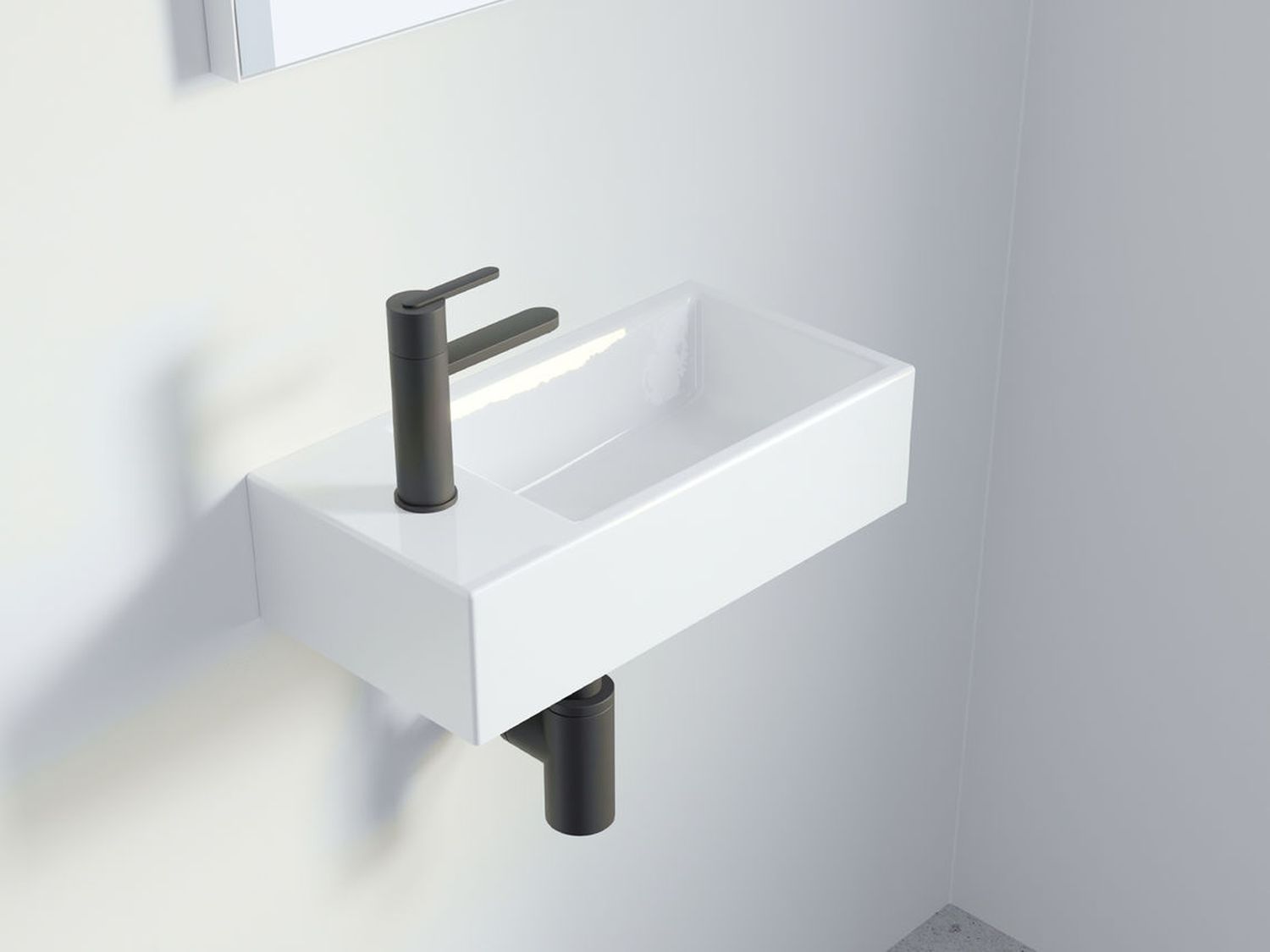 Riho Livit Tiny Wash lavabo 41x20 cm rectangular clásico-para mueble blanco W012002005