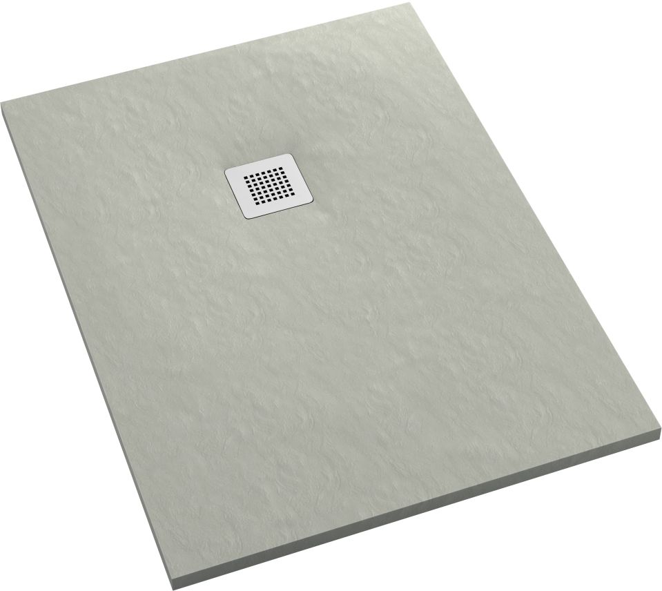 Schedpol Kalait Cement Stone plato de ducha rectangular + rejilla 100x90 cm cemento 3.3115/CT/ST-M2
