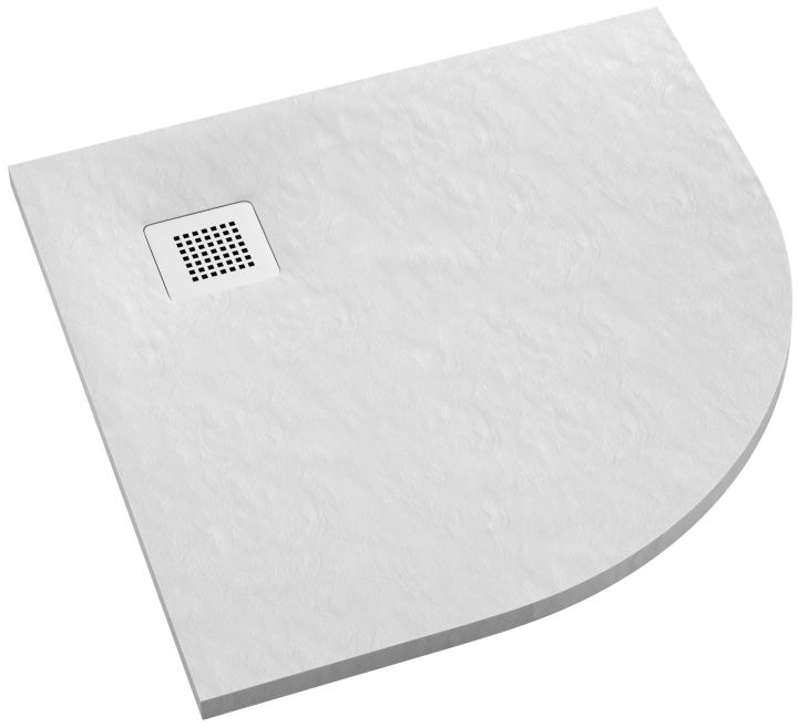 Schedpol Kalait White Stone plato de ducha semicircular 90x90 cm blanco 3.3104/B/ST-M2