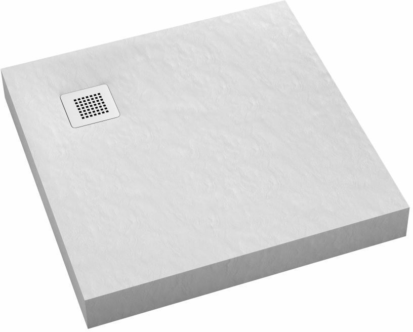 Schedpol New Horizons White Stone plato de ducha cuadrado 80x80 cm blanco 3.3300/B/ST-M2