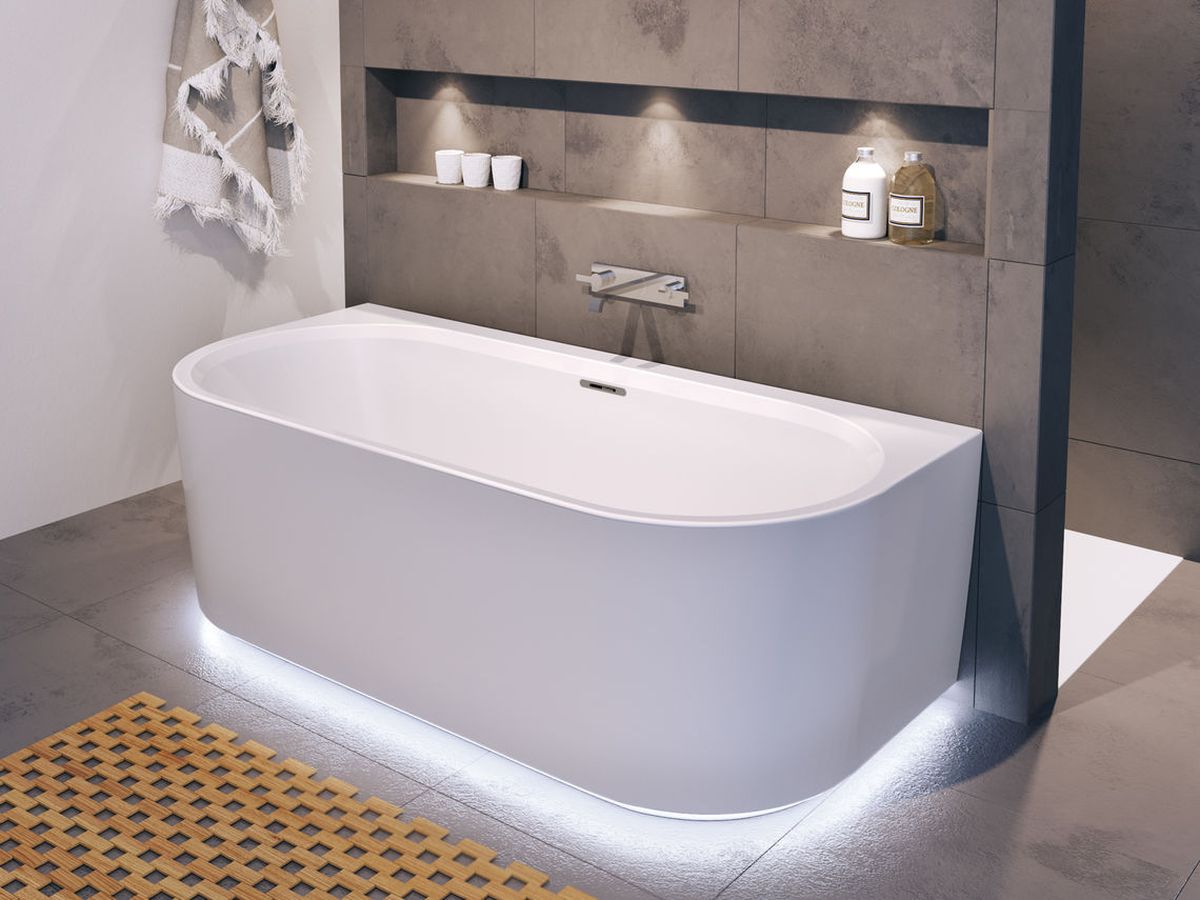 Riho Desire bañera de pared 184x84 cm rectangular blanco B089002005