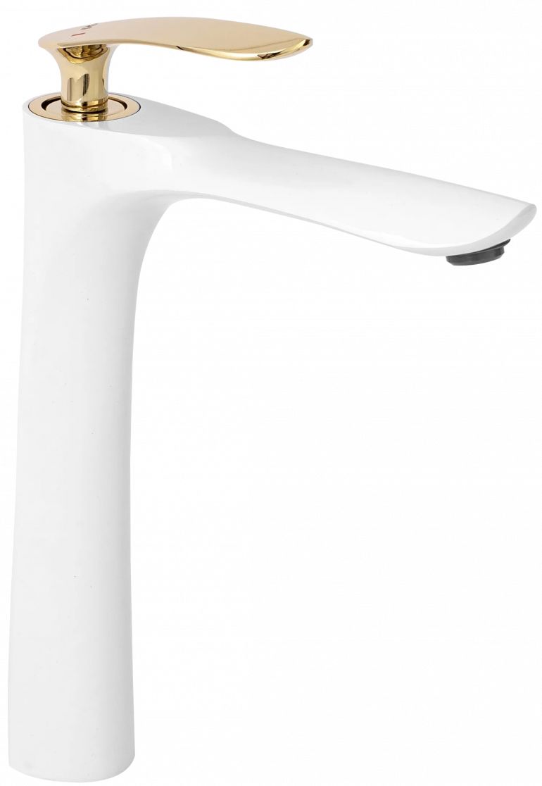 Rea Orbit grifo para lavabo de pie blanco-oro REA-B2053
