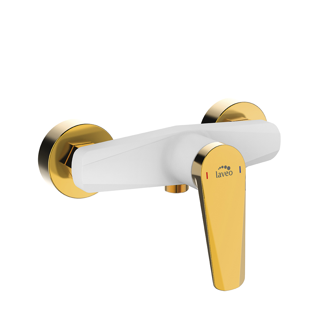 Laveo Rubio grifo para ducha a pared blanco-oro BVR640G