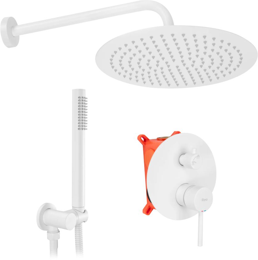 Rea Lungo conjunto de ducha empotrado blanco REA-P8540