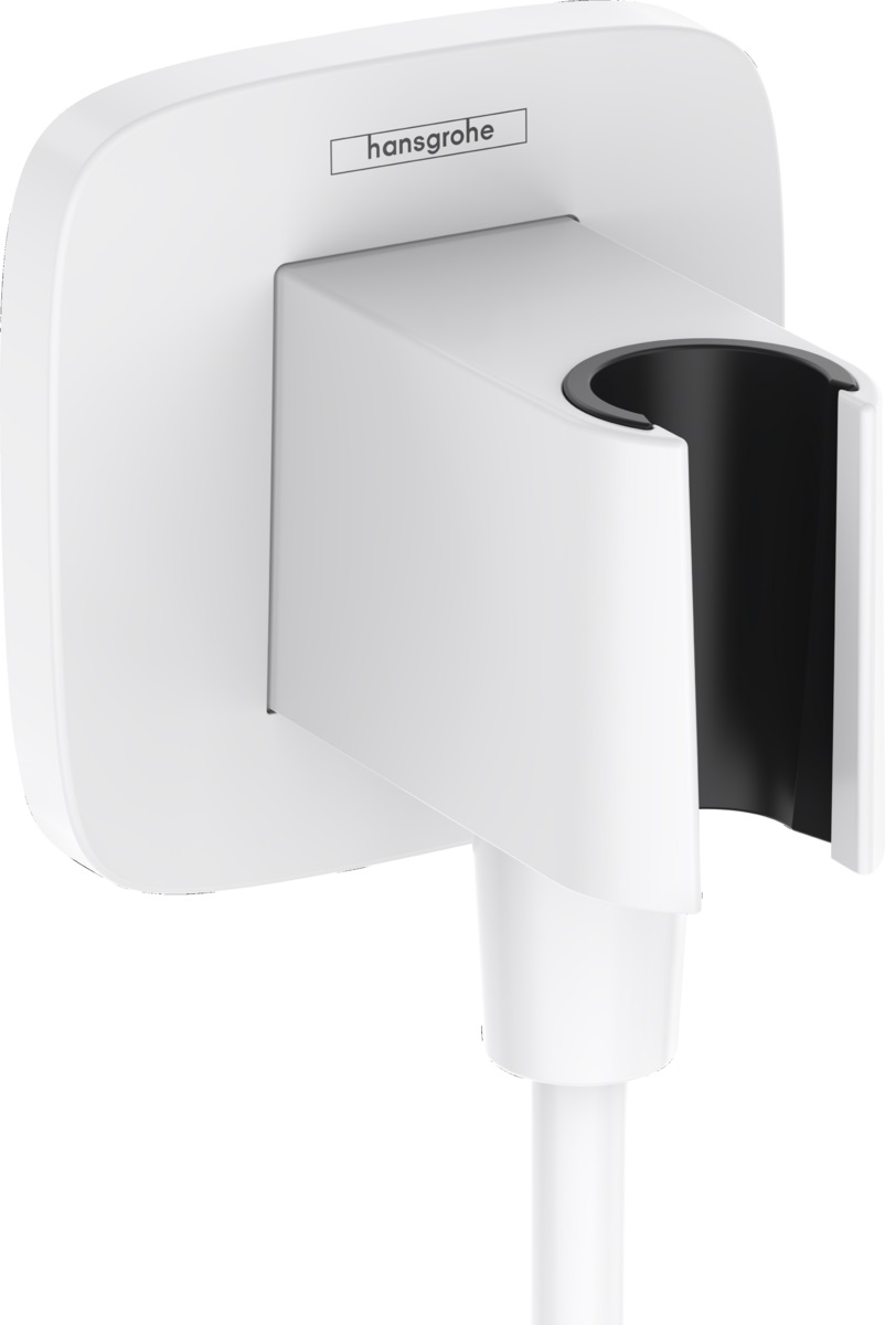 Hansgrohe Fixfit conector angular con soporte blanco 26887700