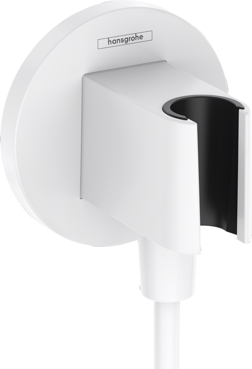 Hansgrohe Fixfit conector angular con soporte blanco 26888700
