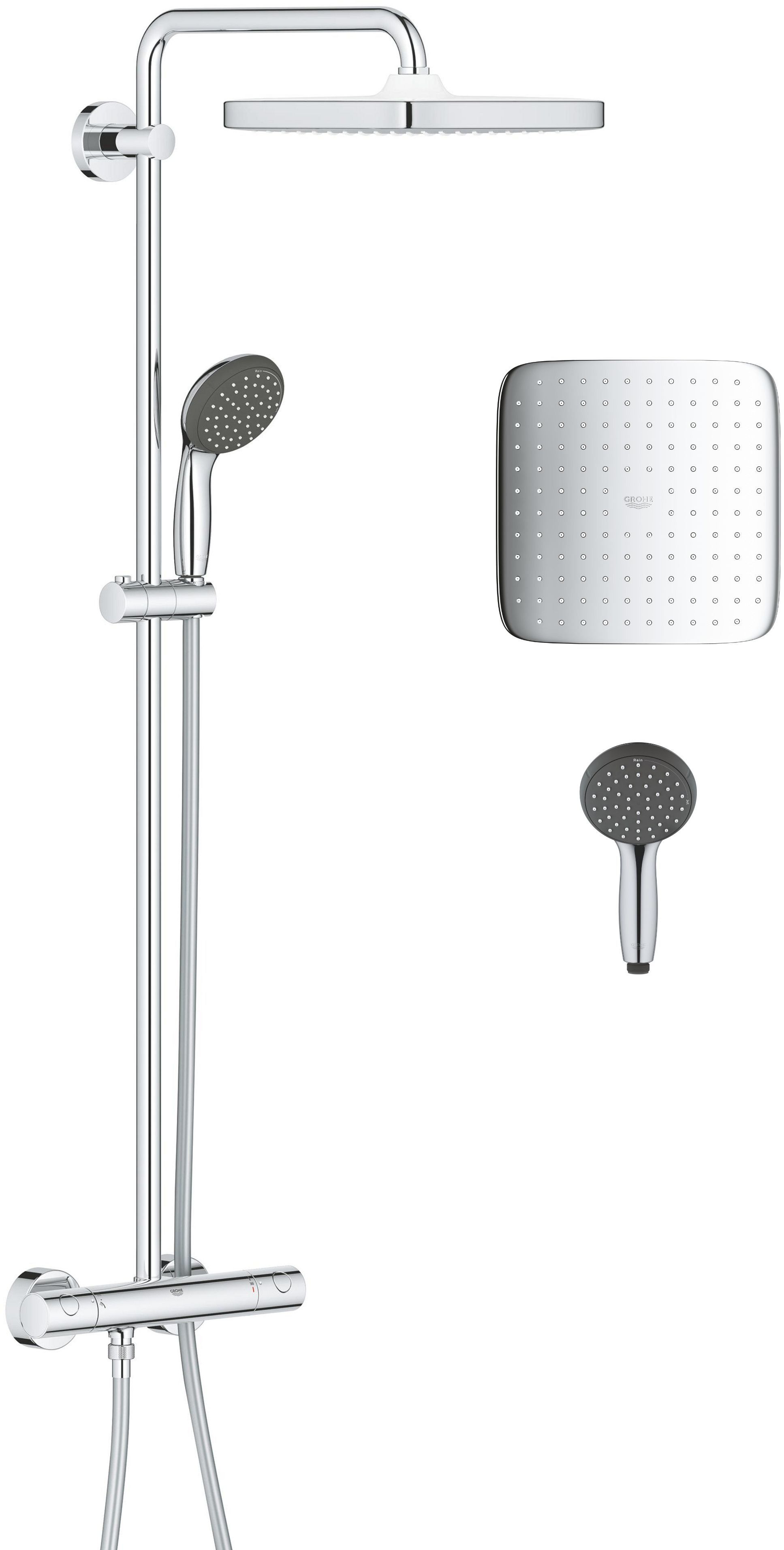 Grohe Vitalio Start Shower System conjunto de ducha a pared con termostato con rociador con efecto lluvia cromo 26697000