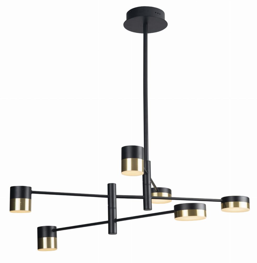 MaxLight Puma lámpara de techo 6x7 W negro-oro P0405