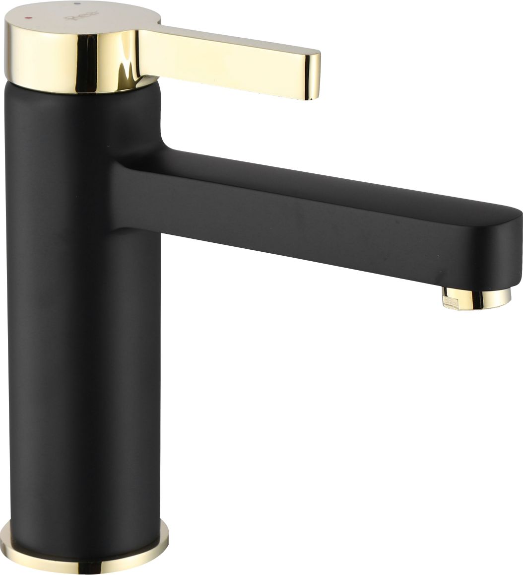 Rea Polo grifo para lavabo de pie negro-oro REA-B9977