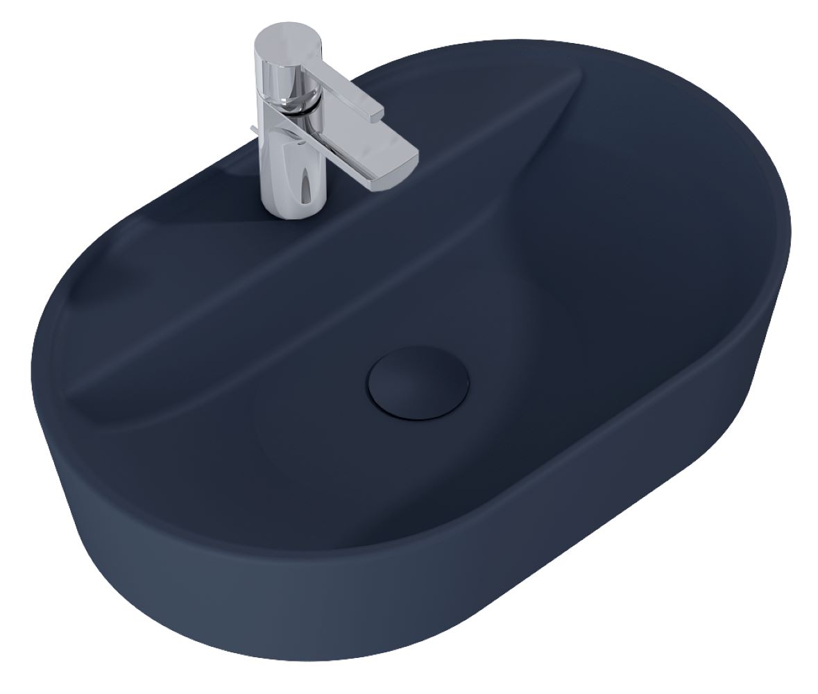 Elita Babette lavabo 62x41.2 cm oval sobre encimera azul RE040620017030