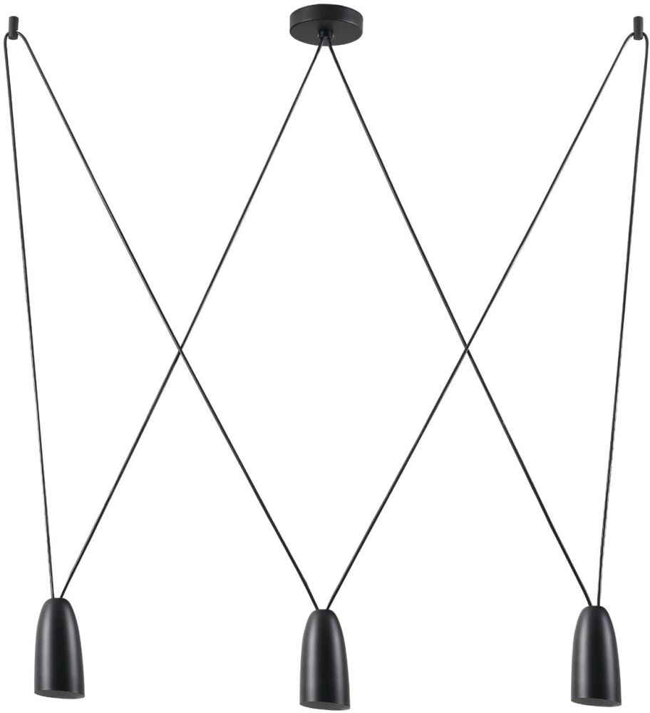 MaxLight Sistema lámpara colgante 3x40 W negro P0399
