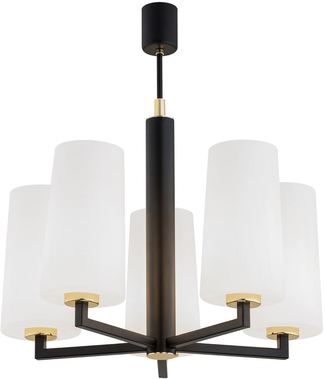 Argon Camelot Plus lámpara colgante 5x15 W negro-latón-ópalo 2114
