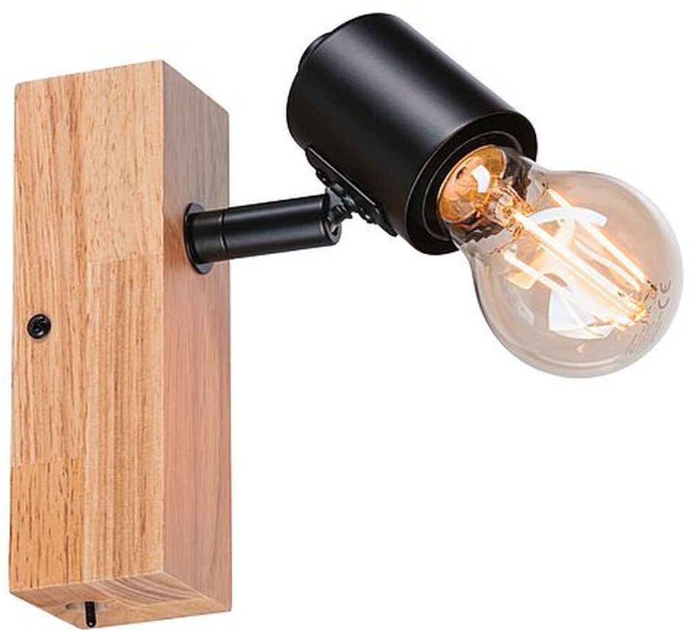 Paulmann Arvid lámpara de pared 1x20 W negro-madera 66770