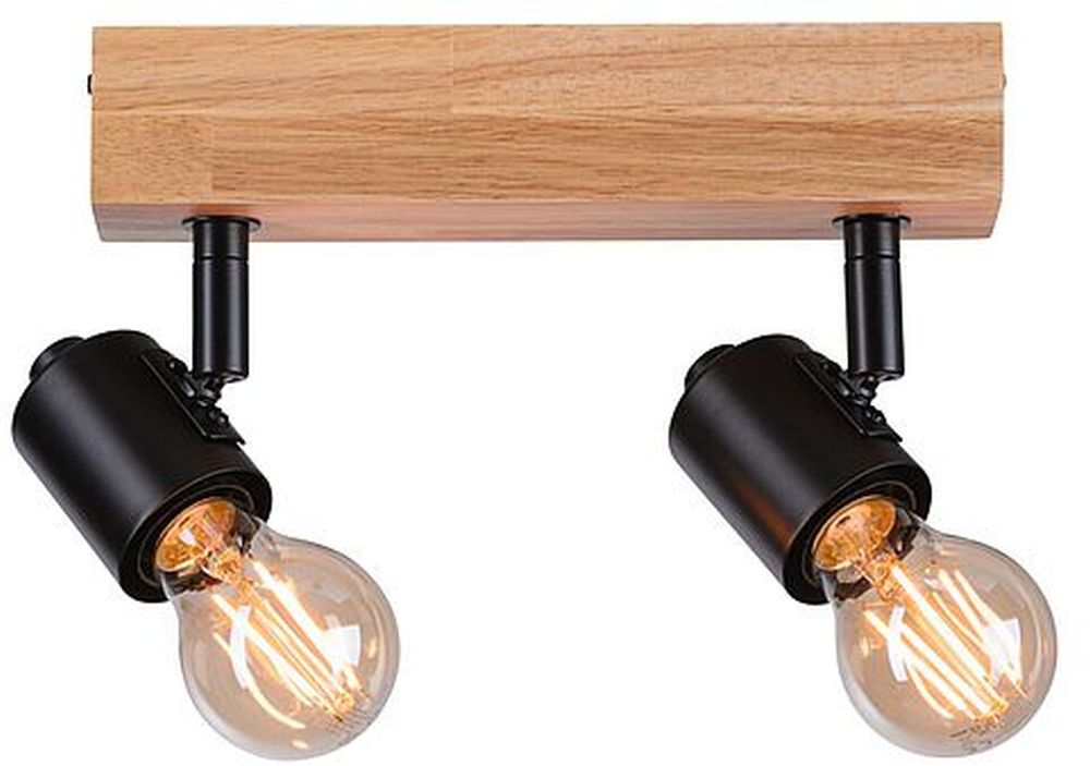 Paulmann Arvid lámpara de techo 2x20 W negro-madera 66771