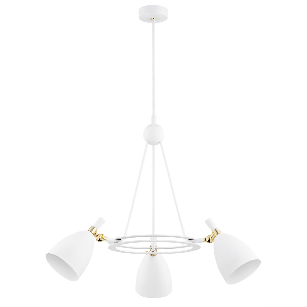 Argon Charlotte lámpara colgante 3x15 W blanco-latón 6148