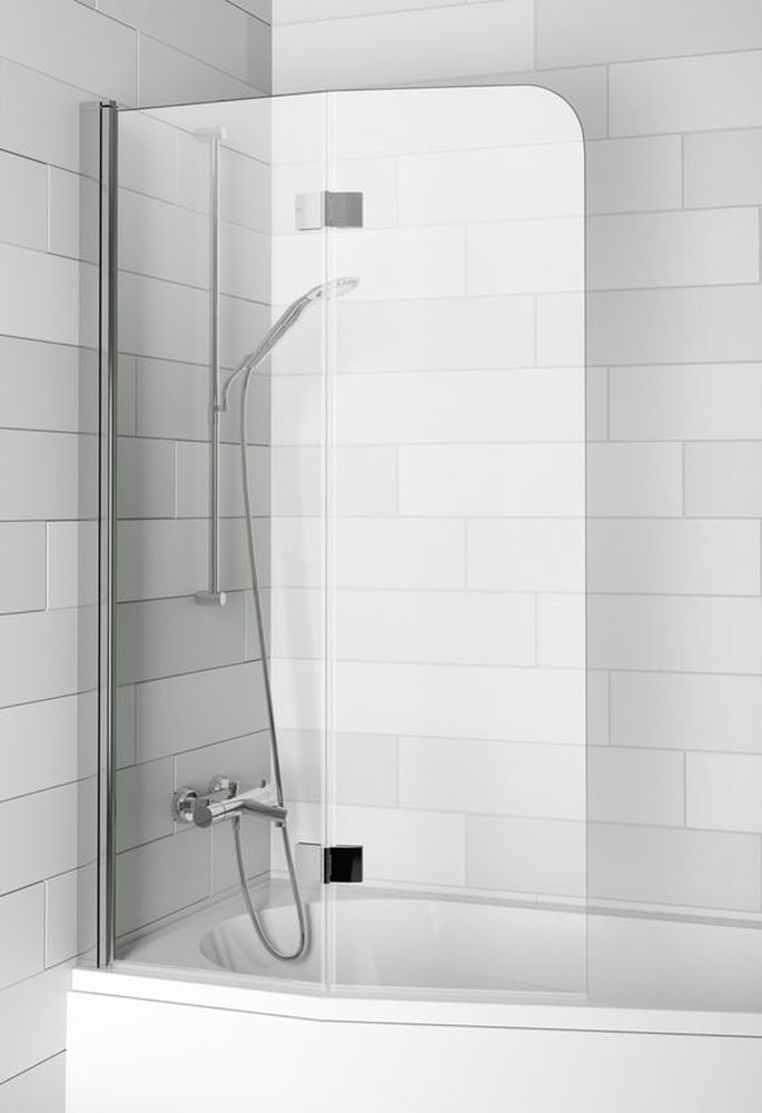 Riho Novik mampara de bañera 124 cm dos piezas cromo brillo/vidrio transparente G003042120