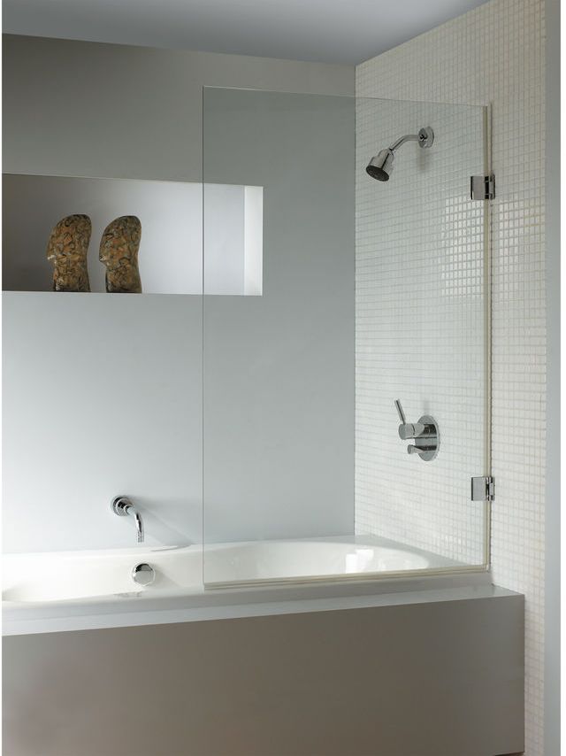 Riho Scandic mampara de bañera 80 cm una pieza negro mate/vidrio transparente G001130121