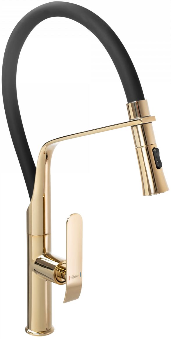 Rea Castor grifo de cocina de pie negro-oro/oro arcaico REA-B6936
