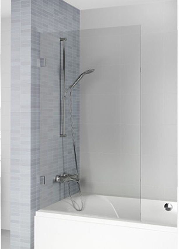 Riho Scandic mampara de bañera 60 cm una pieza negro mate/vidrio transparente G001159121