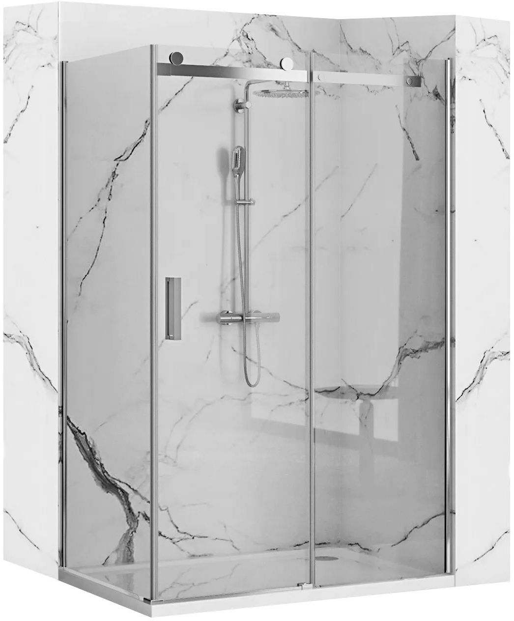 Conjunto puerta de ducha Rea Nixon-2 REA-K5003, mampara de ducha Rea Nixon-2 REA-K5014