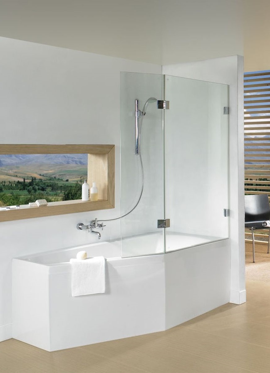 Riho Scandic mampara de bañera 117.5 cm dos piezas cromo brillo/vidrio transparente G001164120