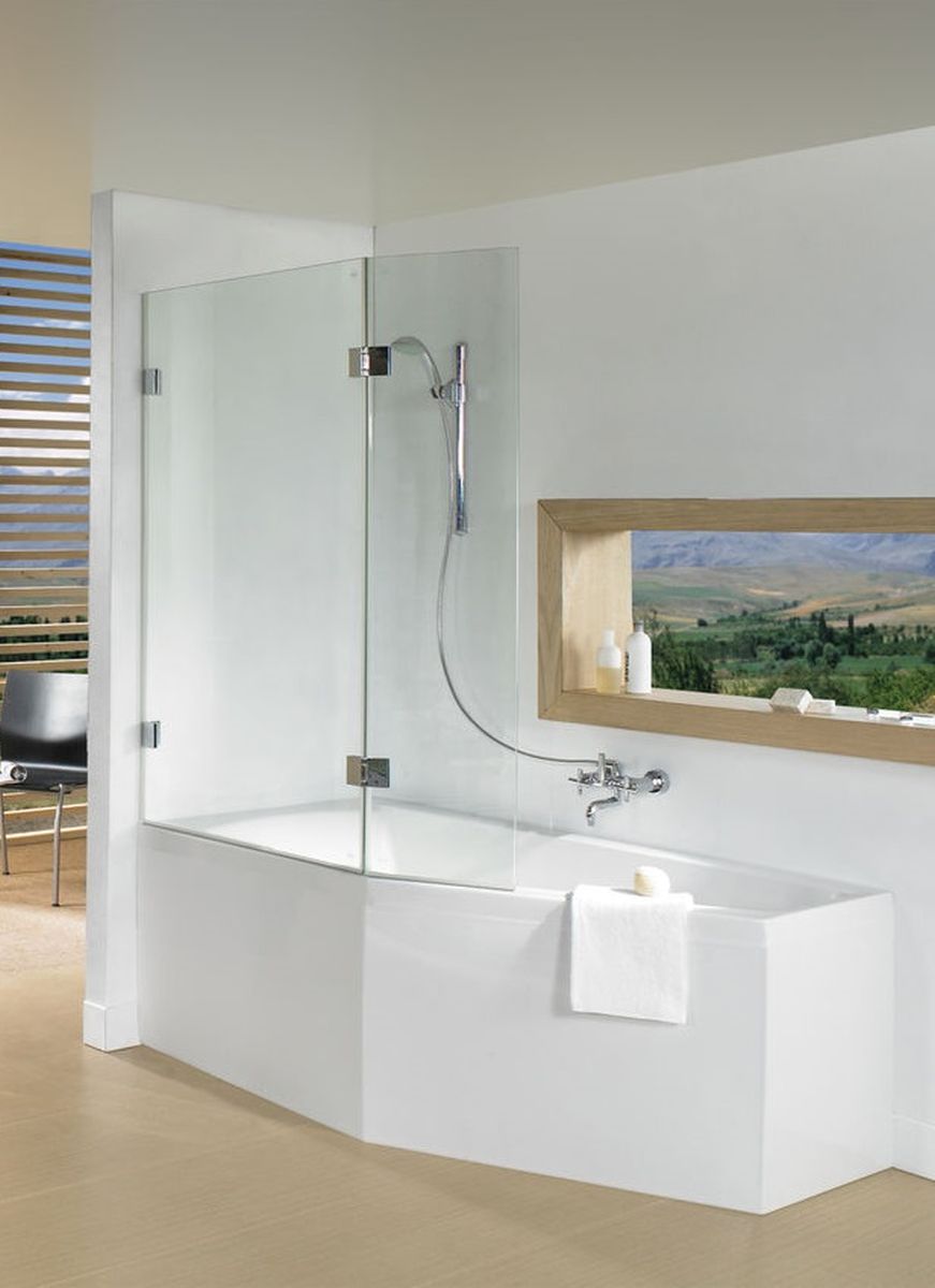 Riho Scandic mampara de bañera 121.5 cm dos piezas cromo brillo/vidrio transparente G001167120