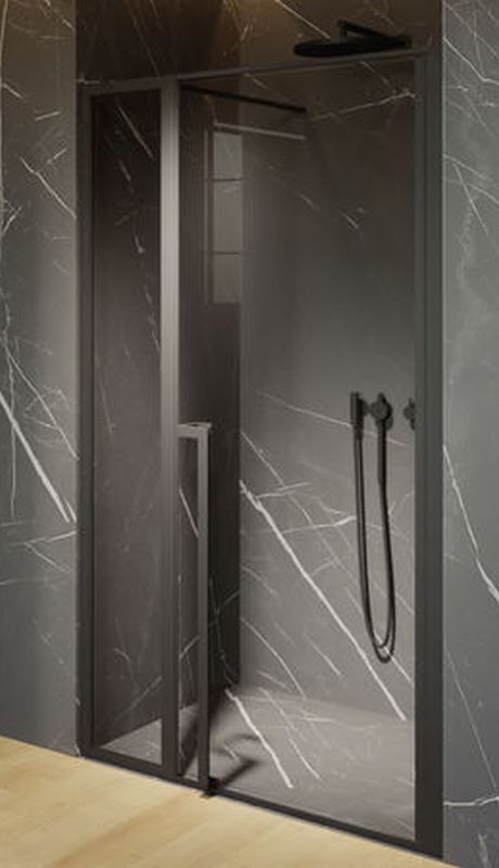 Riho Lucid puerta de ducha 130 cm oscilante negro mate/vidrio transparente G005006121