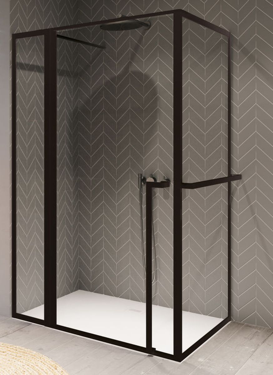 Riho Lucid cabina de ducha 120x100 cm rectangular negro mate/vidrio transparente G005021121