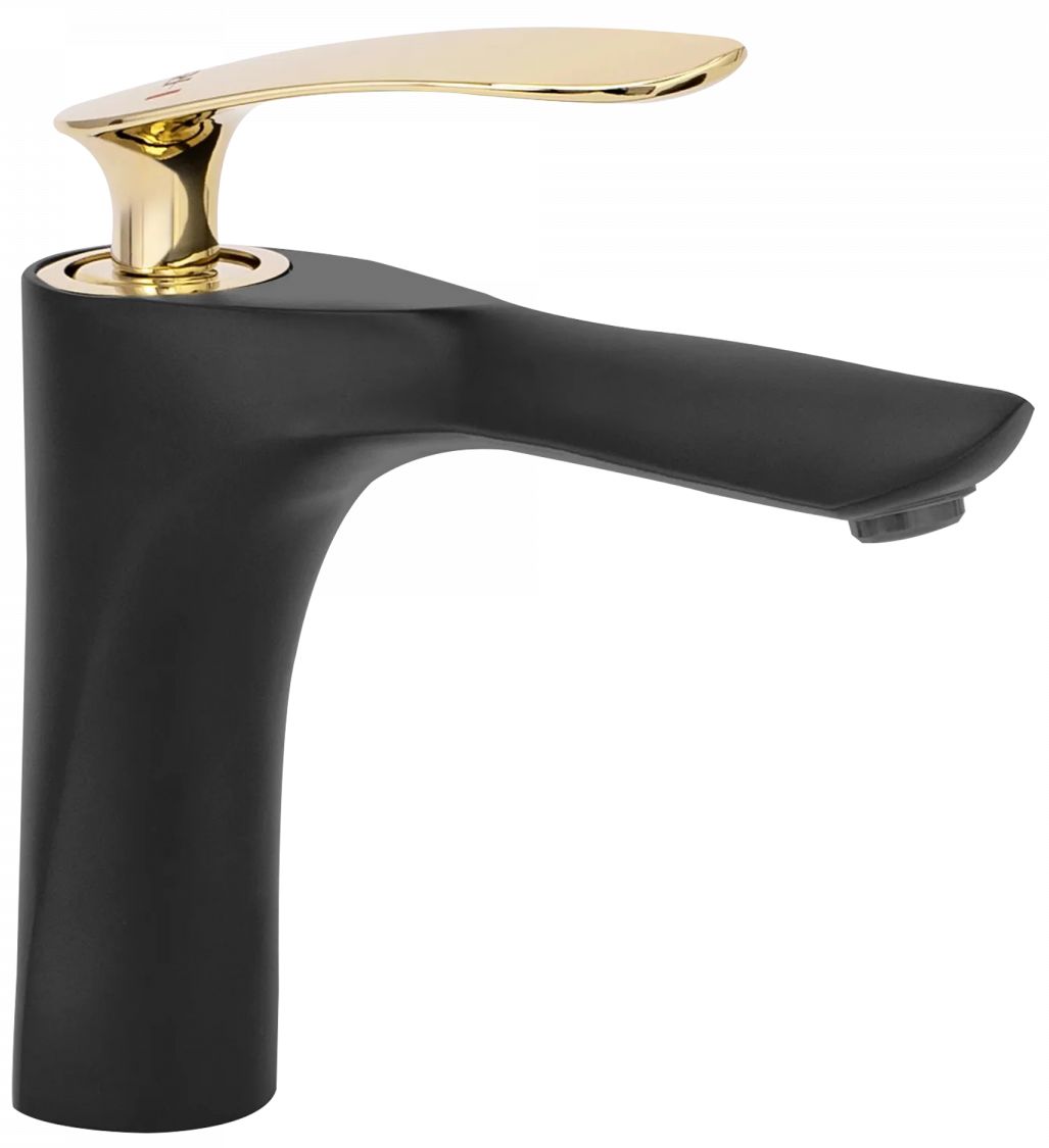 Rea Orbit grifo para lavabo de pie negro-oro REA-B2054