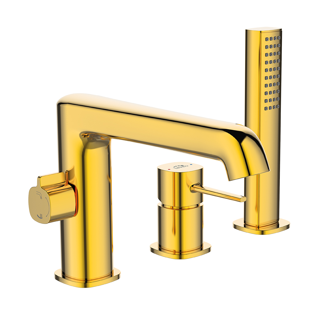 Laveo Pola grifo de bañera y ducha en bañera oro BAPG13D