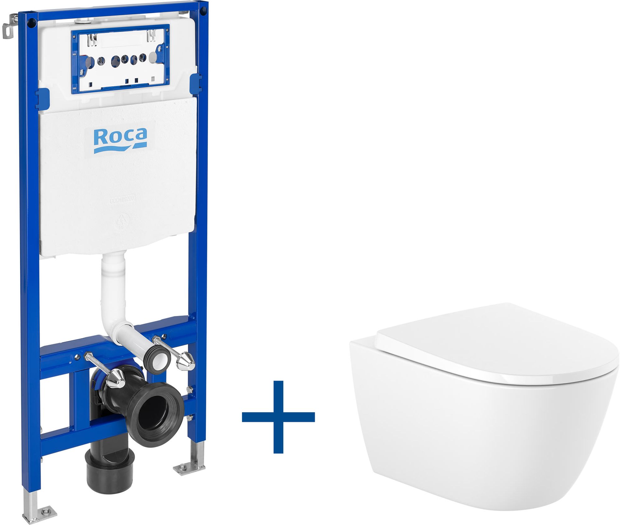 Roca Duplo One conjunto de inodoro con tapa y marco A893106300