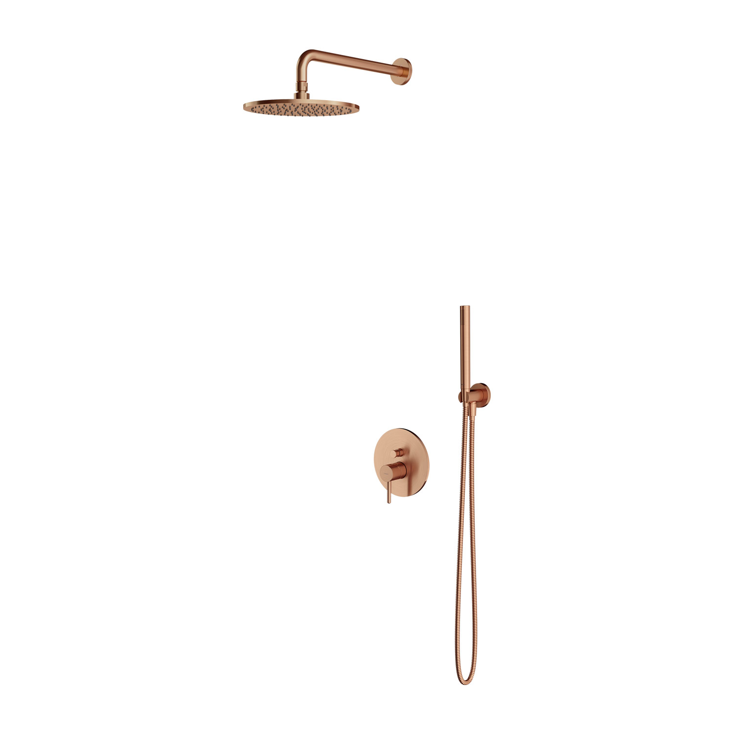 Omnires Y conjunto de ducha empotrado con rociador con efecto lluvia cobre SYSY35CPB