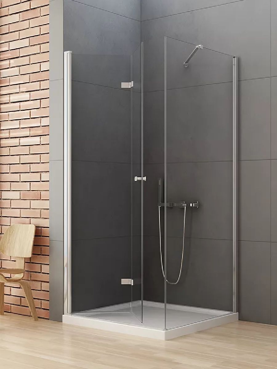 New Trendy New Soleo cabina de ducha 100x90 cm rectangular cromo brillo/vidrio transparente D-0150A/D-0088B