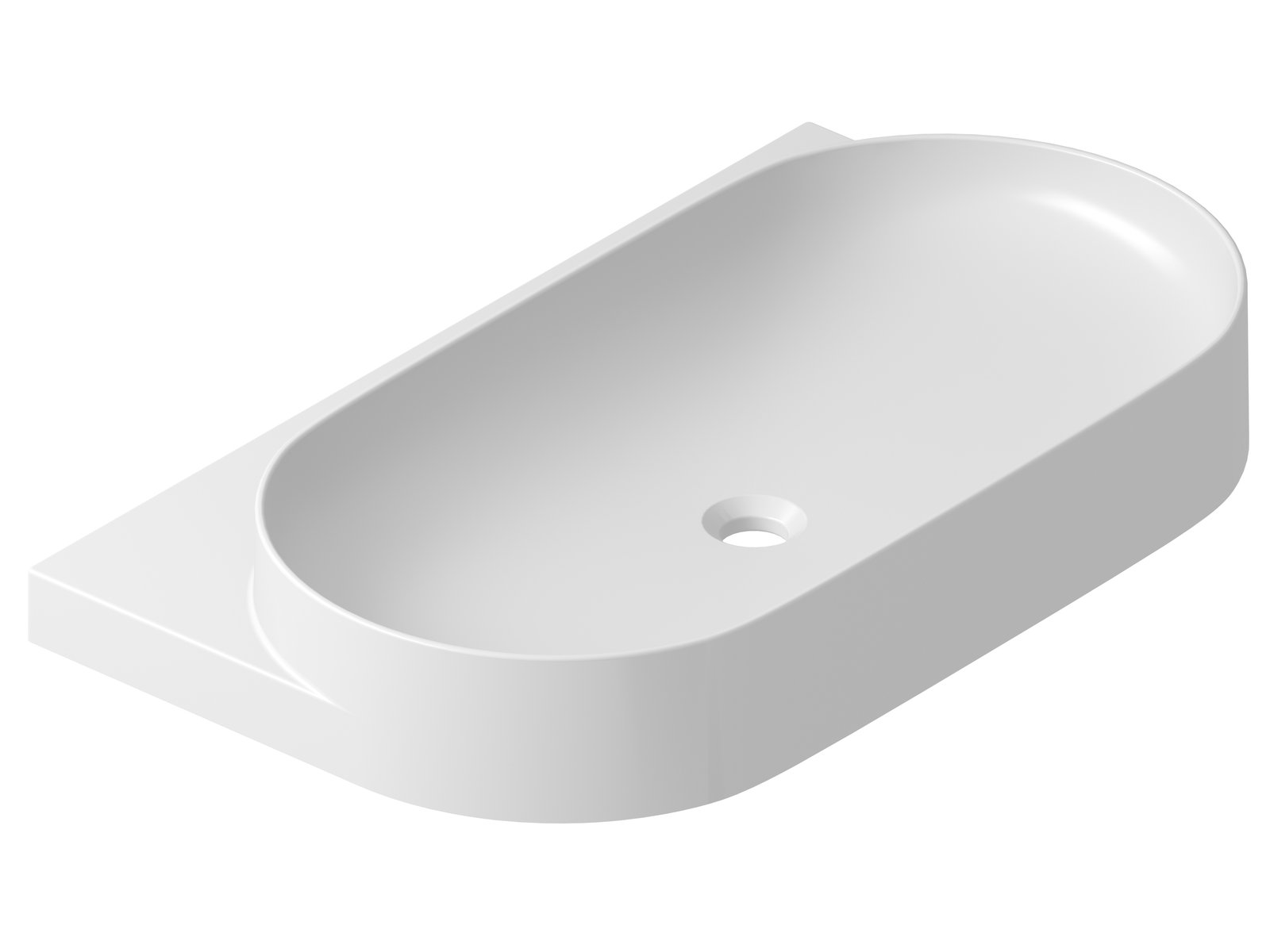 Ravak Yard lavabo 80.5x50 cm semicircular clásico-para mueble blanco XJX01280002