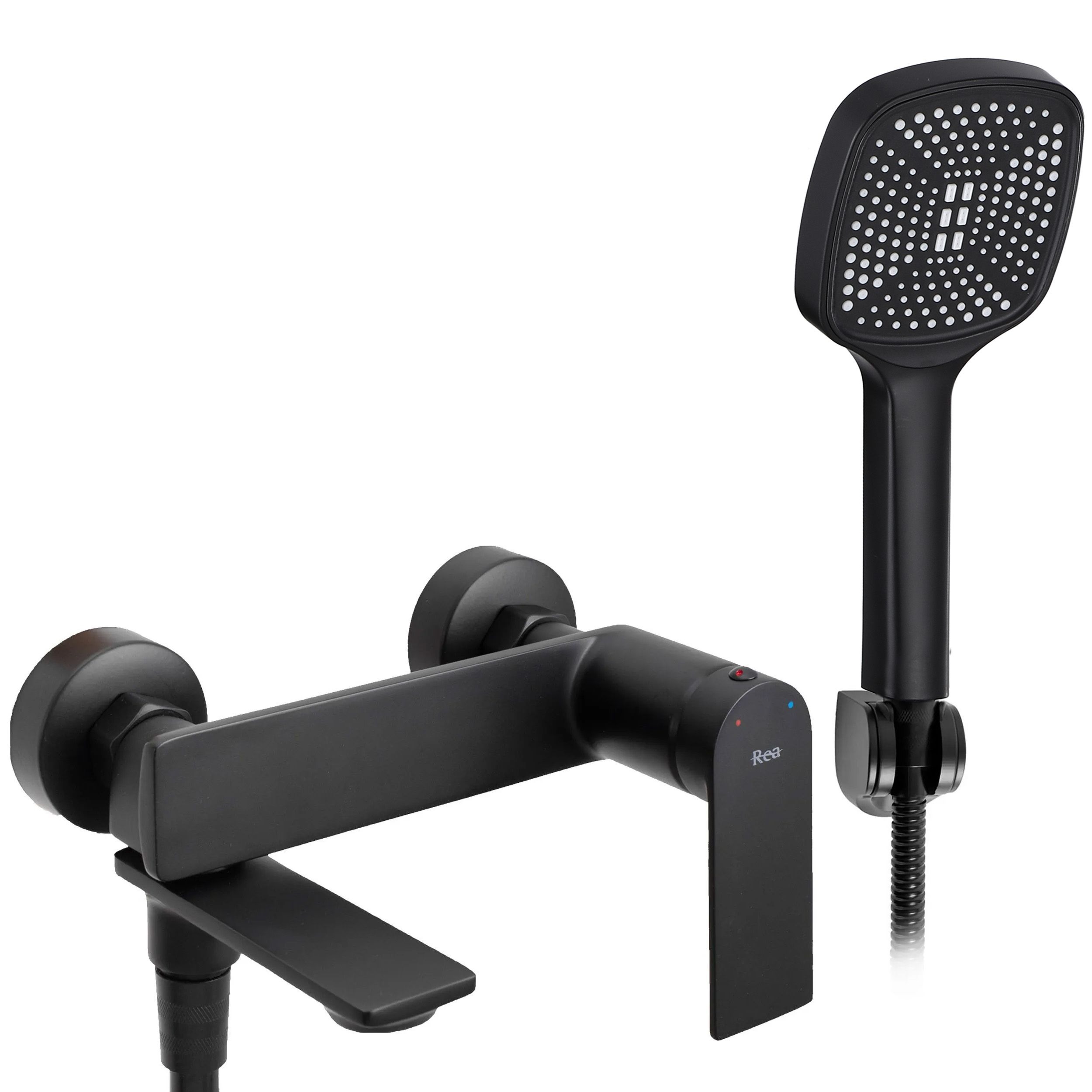 Rea Storm grifo de bañera y ducha a pared negro REA-B9989
