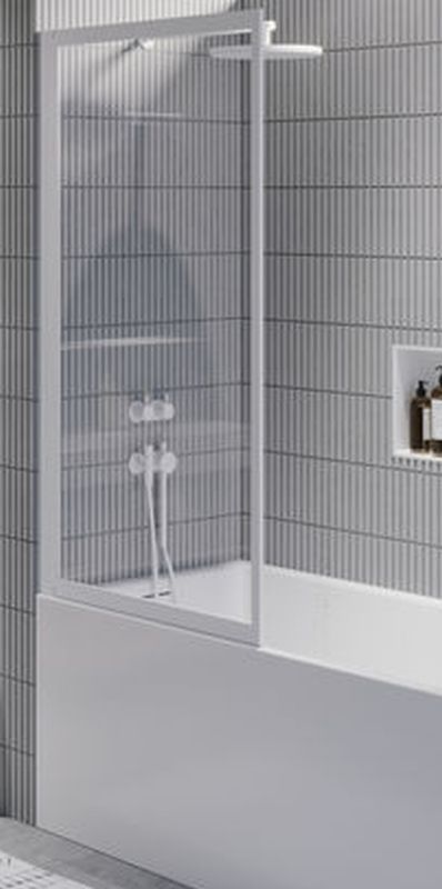 Riho Lucid mampara de bañera 80 cm una pieza blanco mate/vidrio transparente G005046122